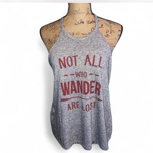 Stranded Heather Gray tank top size medium Not all who wander are lost Tolkien